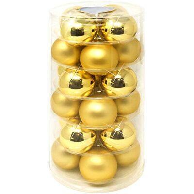 com-four ® 24 bolas de Natal bolas de vidro real para o Natal ornamentos para árvore de Natal Ø 6 cm com-four ® 24 bolas de Natal bolas de vidro real para o Natal ornamentos para árvore de Natal Ø 6 cm