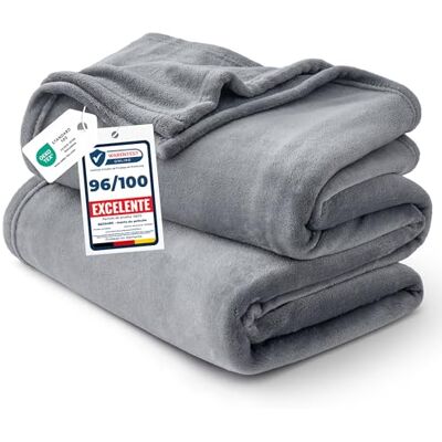 Bedsure Manta Polar Fofinha Quente e Macia para Sofá de Inverno, XXL, Grandes e Aconchegantes, 220 x 240 cm, Cinza Bedsure Manta Polar Fofinha Quente e Macia para Sofá de Inverno, XXL, Grandes e Aconchegantes, 220 x 240 cm, Cinza