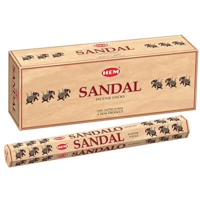 HEM Sandal hastes de incenso embalagem de 6 (120 varas) 9 polegadas de comprimento, perfeito para meditação, relaxamento e fragrância para a casa HEM Sandal hastes de incenso embalagem de 6 (120 varas) 9 polegadas de comprimento, perfeito para meditação, relaxamento e fragrância para a casa