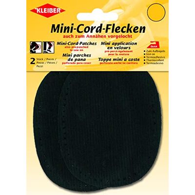 Kleiber + Co.GmbH Fein-Cord-Flecken Mini - preto - 11 cm x 8,5 cm - 100% algodão remendo Kleiber + Co.GmbH Fein-Cord-Flecken Mini - preto - 11 cm x 8,5 cm - 100% algodão remendo