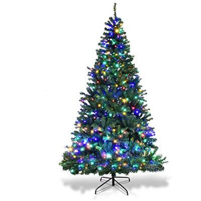 COSTWAY Árvore de Natal com luzes incorporadas, 210 cm, 11 modos de 2 tipos de mudanças 5 cores de 500 luzes LED, árvore de natural com luzes integradas, 2570 ramos PVC, árvore de Natal w/Lights (210 cm) COSTWAY Árvore de Natal com luzes incorporadas, 210 cm, 11 modos de 2 tipos de mudanças 5 cores de 500 luzes LED, árvore de natural com luzes integradas, 2570 ramos PVC, árvore de Natal w/Lights (210 cm)