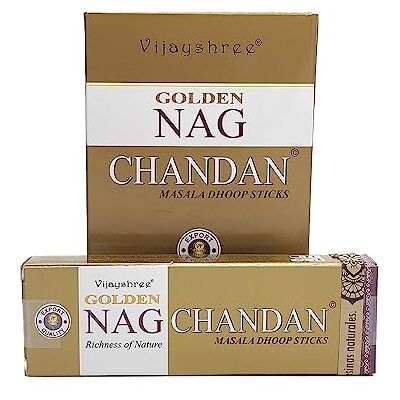 AROMASENSES Incenso Masala Dhoops Sticks Golden Nag Chandan Vijayshree 12 caixas de 10 doops cada, inclui suporte queimador, meditação ioga, relaxamento AROMASENSES Incenso Masala Dhoops Sticks Golden Nag Chandan Vijayshree 12 caixas de 10 doops cada, inclui suporte queimador, meditação ioga, relaxamento