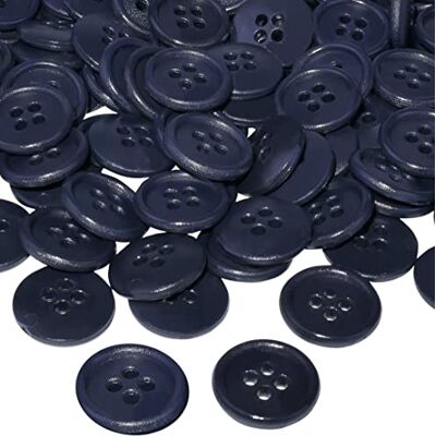 AERZETIX Conjunto de 100 botões de costura redondos Ø 15 x 3 mm 24 L L24 com 4 orifícios cor azul índigo em plástico abertura 2 mm merceria costura roupa moda teceleiras decoração AERZETIX Conjunto de 100 botões de costura redondos Ø 15 x 3 mm 24 L L24 com 4 orifícios cor azul índigo em plástico abertura 2 mm merceria costura roupa moda teceleiras decoração