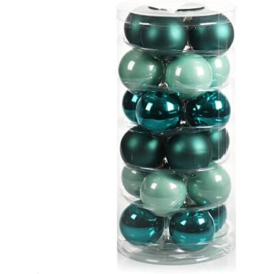 com-four ® 24 bolas de Natal, bolas de vidro real para o Natal, ornamentos para árvore de Natal, Ø 6 cm com-four ® 24 bolas de Natal, bolas de vidro real para o Natal, ornamentos para árvore de Natal, Ø 6 cm