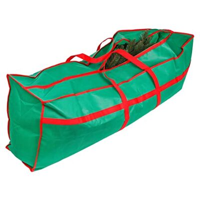Spetebo Capa para árvore de Natal com fecho de correr, 120 x 43 cm, bolsa de armazenamento para árvores artificiais de até 210 cm, abetas cristãs Spetebo Capa para árvore de Natal com fecho de correr, 120 x 43 cm, bolsa de armazenamento para árvores artificiais de até 210 cm, abetas cristãs