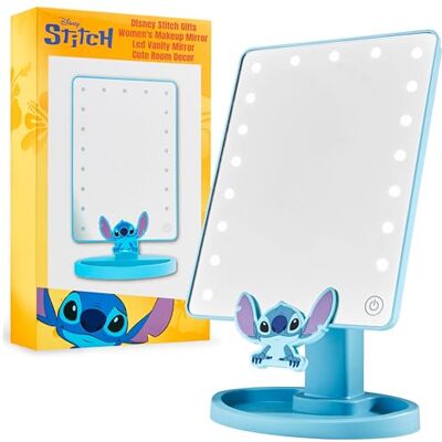 Disney Stitch Espelho de Mesa LED com Bandeja para Jóias Presentes para Mulher (Azul) Disney Stitch Espelho de Mesa LED com Bandeja para Jóias Presentes para Mulher (Azul)