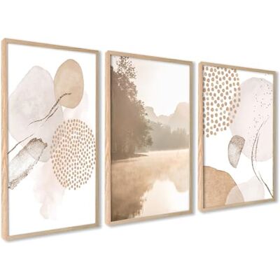 Folhas decorativas para parede, Pósteres de parede, 50 x 70 cm, decoração mural para sala de estar e quarto, folhas para moldura sem moldura, conjunto de 3 (abstrato castanho-bege) Abstracto Marrón-Beige, Decoración Mural, Madera MDF Resistente, para Sa Folhas decorativas para parede, Pósteres de parede, 50 x 70 cm, decoração mural para sala de estar e quarto, folhas para moldura sem moldura, conjunto de 3 (abstrato castanho-bege) Abstracto Marrón-Beige, Decoración Mural, Madera MDF Resistente, para Sa