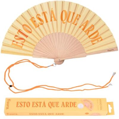Fisura – Leque original com mensagem. Leque para casamentos. Ventilador de mão moderno e colorido. Gancho incluído. Medidas: 42,5 x 23 cm, Tamanho único Fisura – Leque original com mensagem. Leque para casamentos. Ventilador de mão moderno e colorido. Gancho incluído. Medidas: 42,5 x 23 cm, Tamanho único