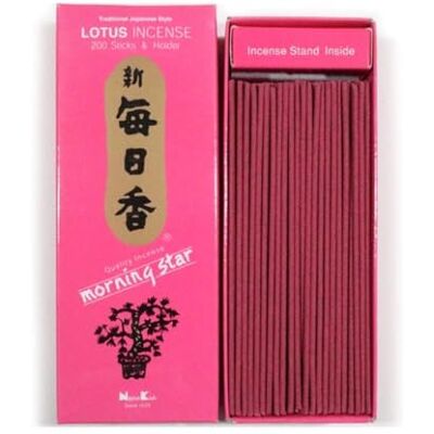 nippon kodo Incenso Morning Star Lótus, incenso de estilo japonês de 200 barras, inclui incensário nippon kodo Incenso Morning Star Lótus, incenso de estilo japonês de 200 barras, inclui incensário