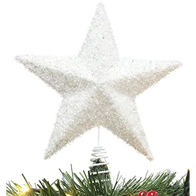Christmas Concepts ® Estrela de árvore brilhante de 28 cm Decoração de Natal luxuosa (branca) Christmas Concepts ® Estrela de árvore brilhante de 28 cm Decoração de Natal luxuosa (branca)