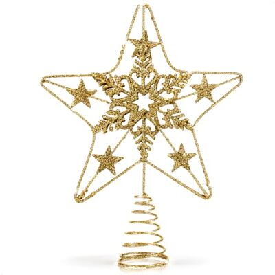 com-four ® Deco Star Christmas Estrela de decoração de Natal de metal poinsétia de pé com purpurina, taça de árvore de Natal dourada (dourado / 24 x 18 cm) com-four ® Deco Star Christmas Estrela de decoração de Natal de metal poinsétia de pé com purpurina, taça de árvore de Natal dourada (dourado / 24 x 18 cm)