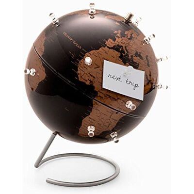Balvi Balão terrestre Antique Globe cor preto magnético com 12 ímanes metal Balvi Balão terrestre Antique Globe cor preto magnético com 12 ímanes metal