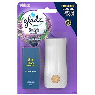 Glade ® By Brise ambientador de um toque, fragrância lavanda. Elimina maus odores, até 10 vezes mais frescor difusor recarga de 11 ml Glade ® By Brise ambientador de um toque, fragrância lavanda. Elimina maus odores, até 10 vezes mais frescor difusor recarga de 11 ml