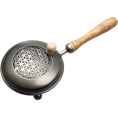 NKlaus Frigideira de ferro para fumar antracite, diâmetro de 12 cm, ideal para incenso e incenso NKlaus Frigideira de ferro para fumar antracite, diâmetro de 12 cm, ideal para incenso e incenso