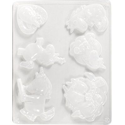 Rayher Molde unicórnios, 6 motivos, 6-10 cm, reutilizável, decoração e alimentação, Rayher Molde unicórnios, 6 motivos, 6-10 cm, reutilizável, decoração e alimentação,