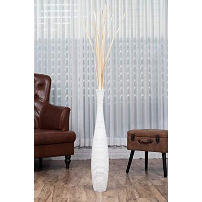 LEEWADEE Vaso de chão grande 85 cm madeira de cabo pampa & flores secas LEEWADEE Vaso de chão grande 85 cm madeira de cabo pampa & flores secas