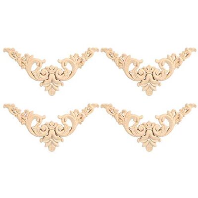 Fdit 4 peças sem pintar madeira esculpida canto apliques onlay moldura móveis decoração de casa decorativa madeira esculpida aplicações onlay decoração da porta aplicações de estilo europeu (2#) Fdit 4 peças sem pintar madeira esculpida canto apliques onlay moldura móveis decoração de casa decorativa madeira esculpida aplicações onlay decoração da porta aplicações de estilo europeu (2#)