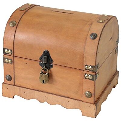 HMF Mealheiro de Madeira com Candado 23,5 x 18 x 20 cm Grande Namibia HMF Mealheiro de Madeira com Candado 23,5 x 18 x 20 cm Grande Namibia