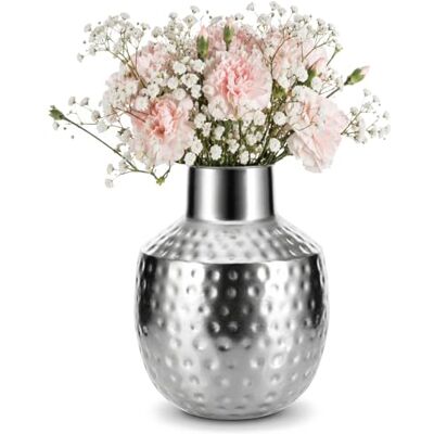 com-four ® Vaso de metal, vaso de metal para flores Vaso decorativo para casa e escritório vaso com amolgadelas decoração do quarto aspeto martelado com-four ® Vaso de metal, vaso de metal para flores Vaso decorativo para casa e escritório vaso com amolgadelas decoração do quarto aspeto martelado
