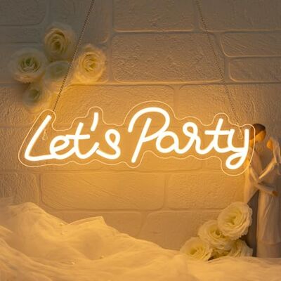 SIGNSHIP Let's Party Letreiros de néon luz de néon LED, letra fresca alimentada por USB letreiro de néon acrílico arte decoração de parede para festa de Natal sala de estar bar decoração presente SIGNSHIP Let's Party Letreiros de néon luz de néon LED, letra fresca alimentada por USB letreiro de néon acrílico arte decoração de parede para festa de Natal sala de estar bar decoração presente