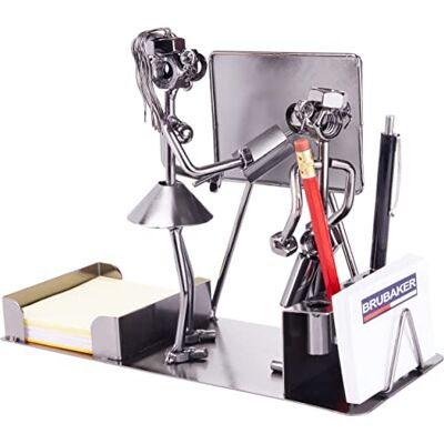 BRUBAKER Que se foda a professora com porta-canetas trabalho manual figura de ferro escola manequim metálico com porta-cartões e compartimento para blocos de notas ideia de presente BRUBAKER Que se foda a professora com porta-canetas trabalho manual figura de ferro escola manequim metálico com porta-cartões e compartimento para blocos de notas ideia de presente
