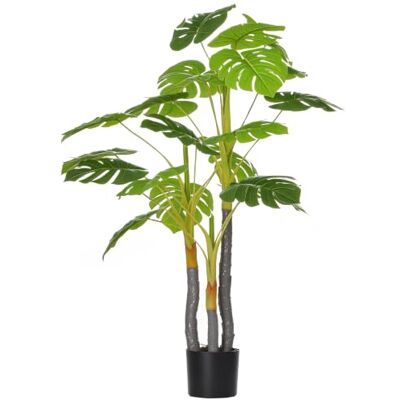 HOMCOM Planta artificial 120 cm monstro artificial com 20 folhas verde Árvore artificial decorativa, para casa, sala de estar, quarto HOMCOM Planta artificial 120 cm monstro artificial com 20 folhas verde Árvore artificial decorativa, para casa, sala de estar, quarto