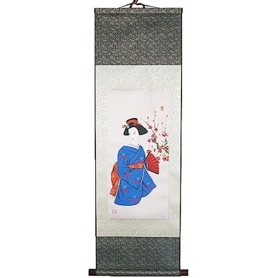 lachineuse Kakemono Ambiance do Japão, tapete de parede, decoração japonesa para pendurar, 100 x 30 cm, mulher japonesa, pintura japonesa, cinzenta, ideia de presente no Japão Ásia lachineuse Kakemono Ambiance do Japão, tapete de parede, decoração japonesa para pendurar, 100 x 30 cm, mulher japonesa, pintura japonesa, cinzenta, ideia de presente no Japão Ásia