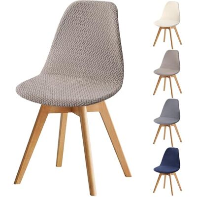 Fuloon Capas para cadeiras, conjunto de 6 capas para cadeiras de sala de jantar ajustáveis, capa protetora macia e confortável para cadeira elástica lavável Fuloon Capas para cadeiras, conjunto de 6 capas para cadeiras de sala de jantar ajustáveis, capa protetora macia e confortável para cadeira elástica lavável