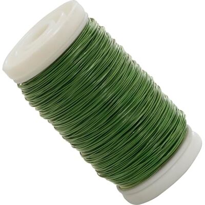 AERZETIX Bobina de arame revestido para florista 0,35 mm x 80 m para criações florais artesanato bricolage decoração lazer criativo em metal cor verde AERZETIX Bobina de arame revestido para florista 0,35 mm x 80 m para criações florais artesanato bricolage decoração lazer criativo em metal cor verde