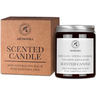Trust Vela perfumada com óleos essenciais de Ylang Ylang & Vetiver & Pachulí e canela 150 g vela de cera de soja aroma de relaxamento fragrância para casa ideia para aniversário Natal Trust Vela perfumada com óleos essenciais de Ylang Ylang & Vetiver & Pachulí e canela 150 g vela de cera de soja aroma de relaxamento fragrância para casa ideia para aniversário Natal