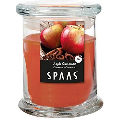 Spaas Vela perfumada em frasco doméstico, 60 horas, maçã e canela Spaas Vela perfumada em frasco doméstico, 60 horas, maçã e canela