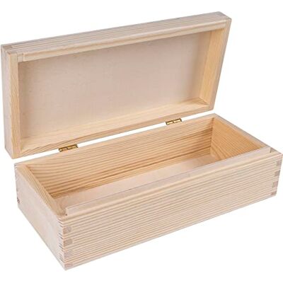 Creative Caixa de madeira comprida para decorar 24 x 11,3 x 7,2 cm Creative Caixa de madeira comprida para decorar 24 x 11,3 x 7,2 cm