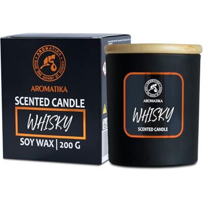 Trust Vela perfumada uísque 200 g vela de cera de soja com óleo essencial de tomilho aroma de relaxamento fragrância para casa aromaterapia presente para homens Trust Vela perfumada uísque 200 g vela de cera de soja com óleo essencial de tomilho aroma de relaxamento fragrância para casa aromaterapia presente para homens