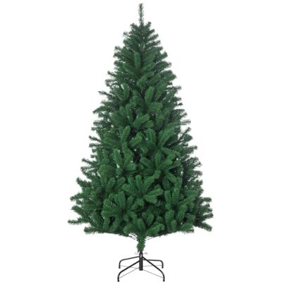 HOMCOM Árvore de Natal 180 cm árvore de pinheiro artificial 1000 ramos Decoração natalícia, suporte metálico, PVC HOMCOM Árvore de Natal 180 cm árvore de pinheiro artificial 1000 ramos Decoração natalícia, suporte metálico, PVC