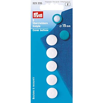 Prym Botões de cobertura de plástico (15 mm) 1 unidade Prym Botões de cobertura de plástico (15 mm) 1 unidade