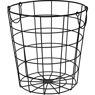 Spetebo Cesto metálico preto com 2 alças, 29 cm Armazenamento, cesta de arame decorativa, design de grade Spetebo Cesto metálico preto com 2 alças, 29 cm Armazenamento, cesta de arame decorativa, design de grade