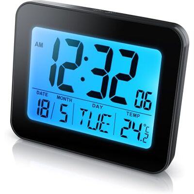 Bearware Relógio despertador digital com 9 cm, ecrã LED de temperatura data e dia, Alarm Cloc Snooze formato de termómetro de 12/24 horas, relógio digital de mesa de viagem para sala de escritórios Bearware Relógio despertador digital com 9 cm, ecrã LED de temperatura data e dia, Alarm Cloc Snooze formato de termómetro de 12/24 horas, relógio digital de mesa de viagem para sala de escritórios