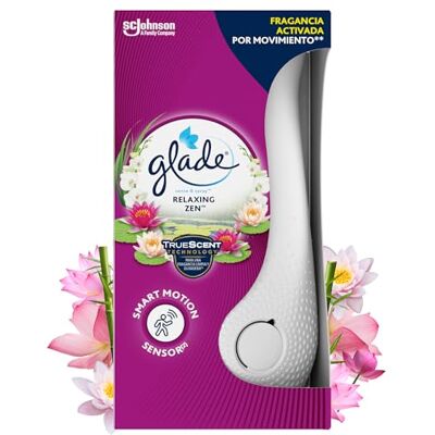 Glade , Ambientador automático Sense e spray com sensor de movimento, fragrância Relax Zenúmero pacote completo difusor de substituição, 1 unidade (embalagem de 1) Glade , Ambientador automático Sense e spray com sensor de movimento, fragrância Relax Zenúmero pacote completo difusor de substituição, 1 unidade (embalagem de 1)