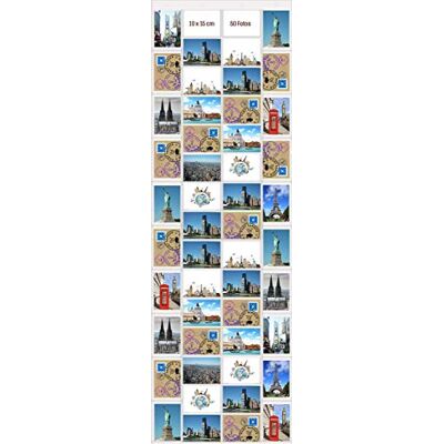 trendfinding ® Suporte de porta para fotos de 10 x 15 cm, formato vertical e paisagem, ideal para fotografias e postais, 50 ranhuras trendfinding ® Suporte de porta para fotos de 10 x 15 cm, formato vertical e paisagem, ideal para fotografias e postais, 50 ranhuras