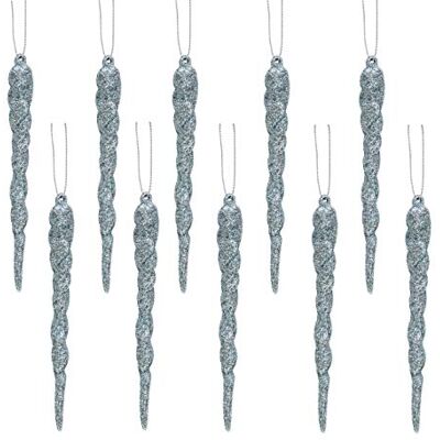 Christmas Concepts ® Decorações de gelo de brilho de 12 cm (4,8") ornamentos de luxo para árvores de Natal (azul gelo, embalagem de 10) Christmas Concepts ® Decorações de gelo de brilho de 12 cm (4,8") ornamentos de luxo para árvores de Natal (azul gelo, embalagem de 10)