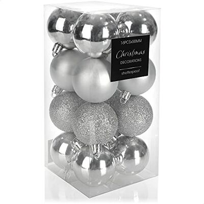 com-four ® 16 x bolas de Natal bolas de plástico para árvores de Natal para o Natal ornamentos para árvores de Natal ornamentos para árvores de Natal com-four ® 16 x bolas de Natal bolas de plástico para árvores de Natal para o Natal ornamentos para árvores de Natal ornamentos para árvores de Natal