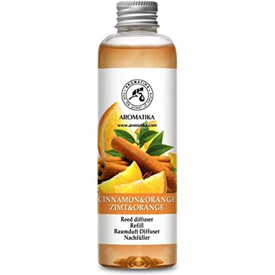 Trust Recarga de difusor com óleos essenciais de canela e laranja, 200 ml, ambiente cromático, fragrância fresca para quarto Trust Recarga de difusor com óleos essenciais de canela e laranja, 200 ml, ambiente cromático, fragrância fresca para quarto
