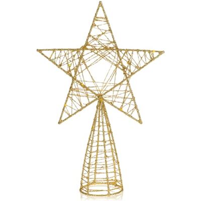 com-four ® Deco Star Christmas Estrela de decoração de Natal de metal poinsettia de pé com purpurina, taça de árvore de Natal dourada (dourado / 21 cm) com-four ® Deco Star Christmas Estrela de decoração de Natal de metal poinsettia de pé com purpurina, taça de árvore de Natal dourada (dourado / 21 cm)