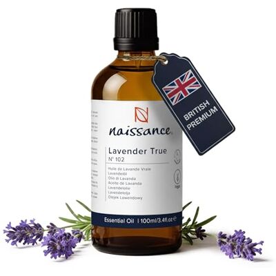 Naissance Óleo essencial de lavanda puro (Nº ) 100 ml, aromaterapia natural, dormir, massagem, corpo, cabelo, relaxamento hummificador, velas, sabões, difusor ambientador, não deluido Naissance Óleo essencial de lavanda puro (Nº ) 100 ml, aromaterapia natural, dormir, massagem, corpo, cabelo, relaxamento hummificador, velas, sabões, difusor ambientador, não deluido