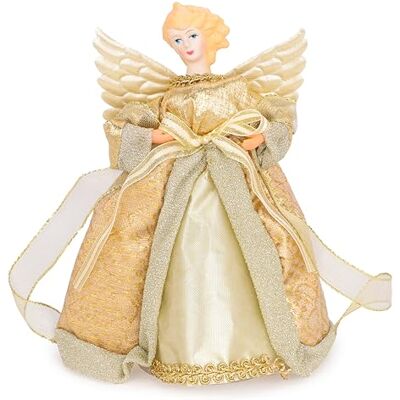 Toyland ® 21cm (8") Árvore de Natal Topo Anjo Decorações para Árvores de Natal (Ouro) Toyland ® 21cm (8") Árvore de Natal Topo Anjo Decorações para Árvores de Natal (Ouro)