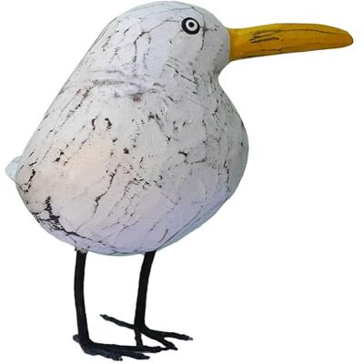 ART Gaivota decorativa esculpida à mão, estilo shabby chic, escultura marítima de madeira, 18 cm de altura ART Gaivota decorativa esculpida à mão, estilo shabby chic, escultura marítima de madeira, 18 cm de altura