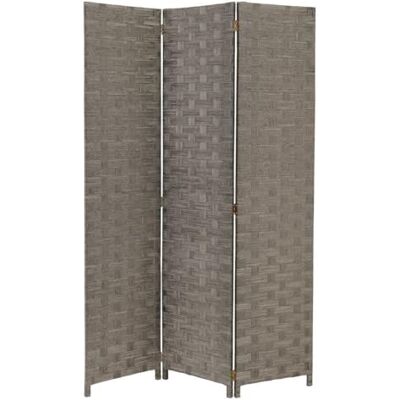 LOLAhome Biombo tríptico de Papel Trenzado Color Gris, Plegable y de 120x175 cm Panel divisor de ambientes. Ideal para separar zonas, crear privacidad y decorar cualquier dormitorio, despacho o salón LOLAhome Biombo tríptico de Papel Trenzado Color Gris, Plegable y de 120x175 cm Panel divisor de ambientes. Ideal para separar zonas, crear privacidad y decorar cualquier dormitorio, despacho o salón