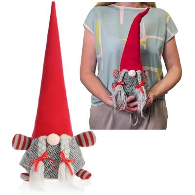 com-four ® Gnomo de Natal 40 cm, figura decorativa com areia Enfeite com gorro pontiagudo vermelho, 1,4 kg, como figura de borda, suporte de livros e batente de porta com-four ® Gnomo de Natal 40 cm, figura decorativa com areia Enfeite com gorro pontiagudo vermelho, 1,4 kg, como figura de borda, suporte de livros e batente de porta