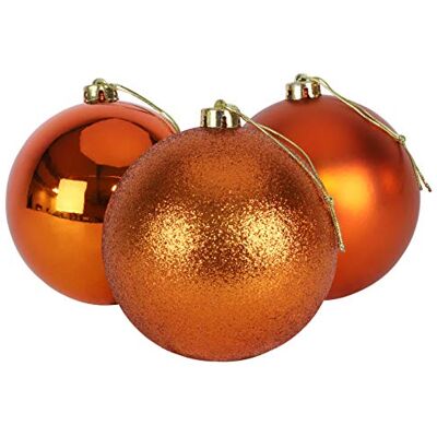 Christmas Concepts Pacote de 3 ornamentos de árvore de Natal extra grandes de 15 cm (6") ornamentos brilhantes, mate e com brilho (cobre) Christmas Concepts Pacote de 3 ornamentos de árvore de Natal extra grandes de 15 cm (6") ornamentos brilhantes, mate e com brilho (cobre)