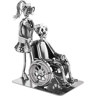 BRUBAKER Homem de parafuso enfermeiro com condutor de cadeira de rodas figura de ferro feita à mão homem de metal figura de metal presente para enfermeiros BRUBAKER Homem de parafuso enfermeiro com condutor de cadeira de rodas figura de ferro feita à mão homem de metal figura de metal presente para enfermeiros